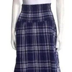 Blue and White Plaid Skirt